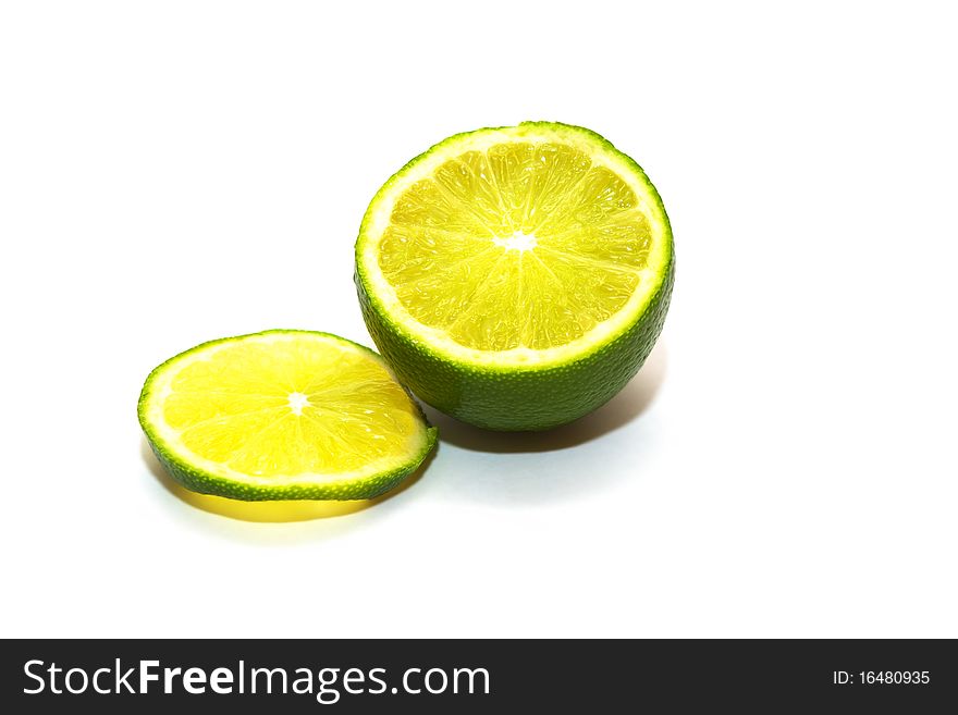 Photo of the lime on white background
