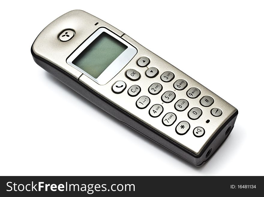 Wireless telephone isolated on white background