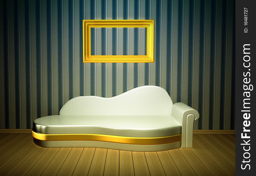 Room with picture. 3d rendered image