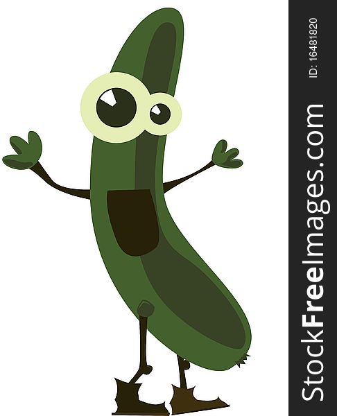 Green isolated cucumber illustration. Green isolated cucumber illustration.