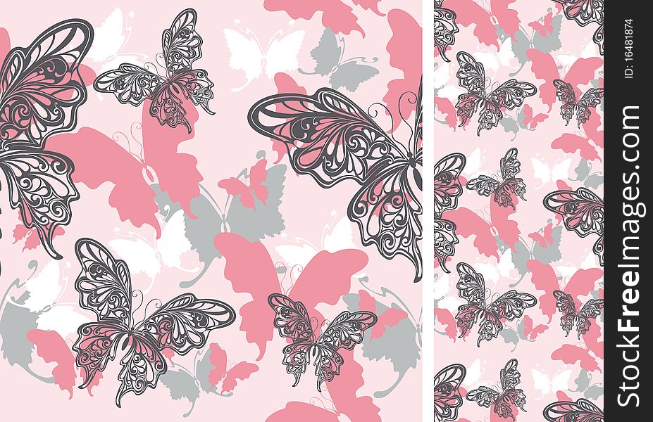 Seamless Background With Butterflies