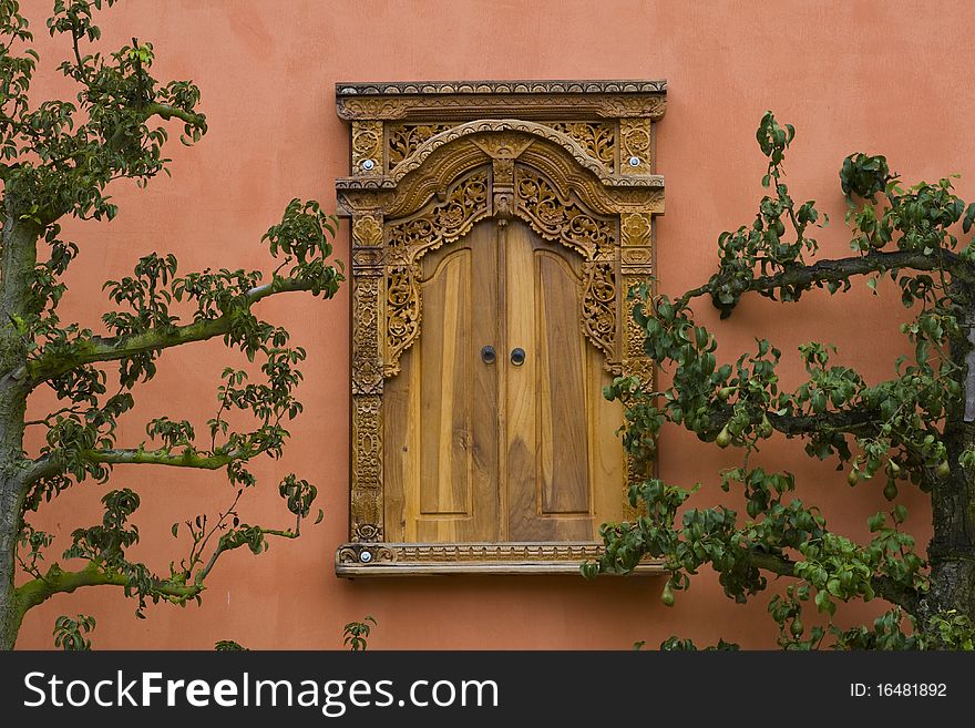 Wooden window asian style