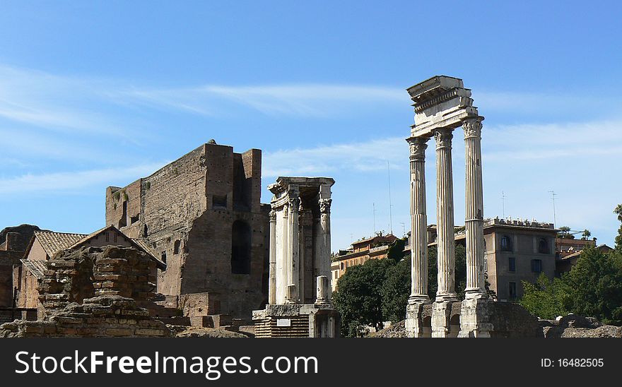 Rome - view of Forum Romanum ruins. Rome - view of Forum Romanum ruins