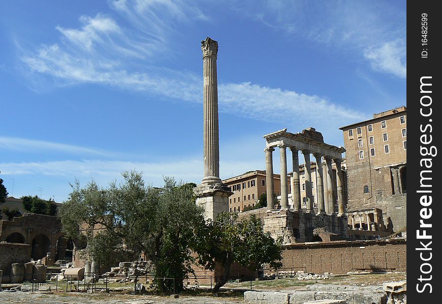 Rome - view of Forum Romanum ruins. Rome - view of Forum Romanum ruins