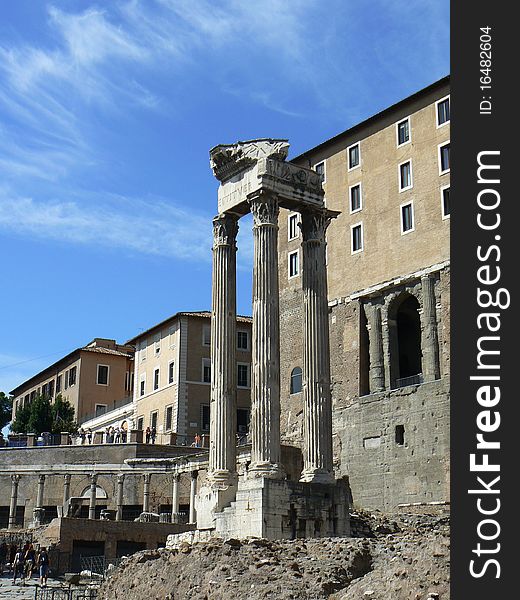 Rome - view of Forum Romanum ruins. Rome - view of Forum Romanum ruins