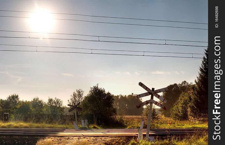 View of the railway track on a sunny day