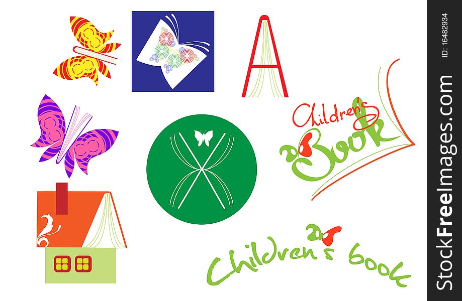 Several elements for brands of children's publishing. Several elements for brands of children's publishing
