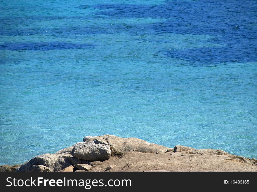 Stretch of sea is clear and various shades of blue. Stretch of sea is clear and various shades of blue