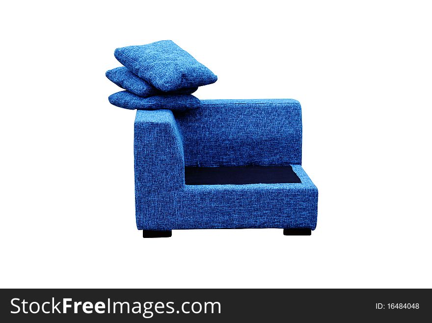 Blue corner sofa, modern style. Blue corner sofa, modern style