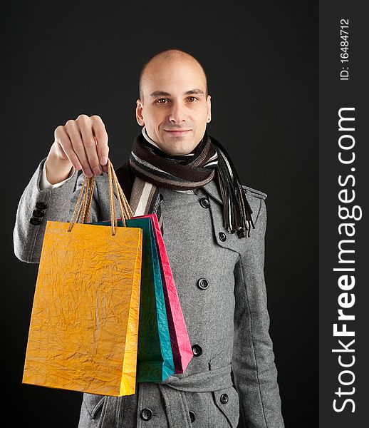 Young Man With Shopping Bags