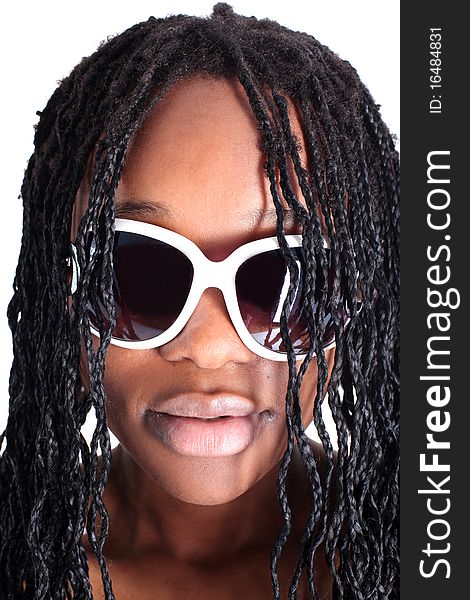 Young afro-american woman in glasses