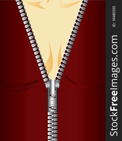 Vector illustration of a female blouse with zipper