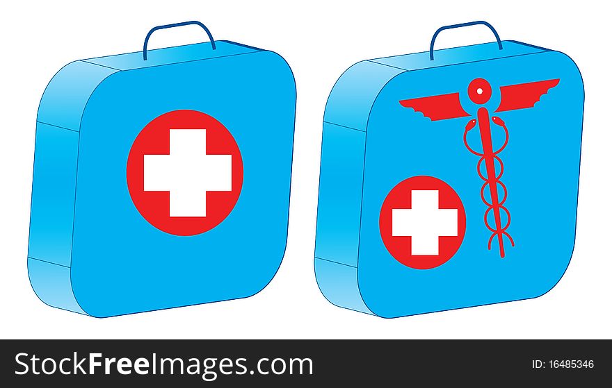 Illustration of first aid box in white background