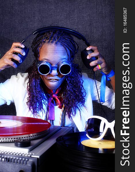Afro American DJ In Action