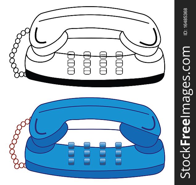 Illustration of telephone on white background