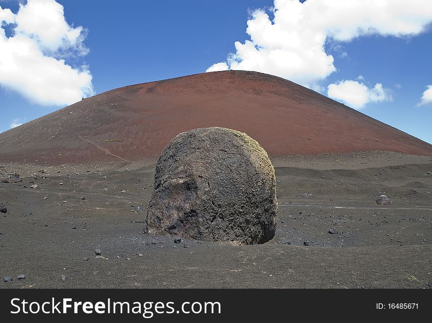 The caldera colorado on lanzarote