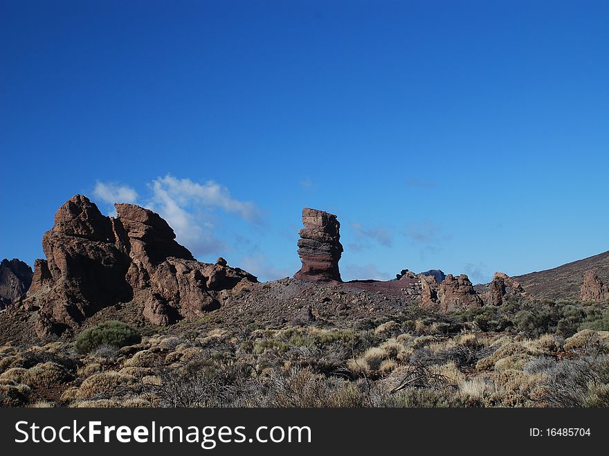 The rock on the island teneriffa