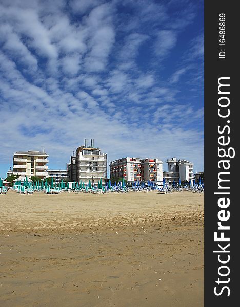 View with beach and hotels