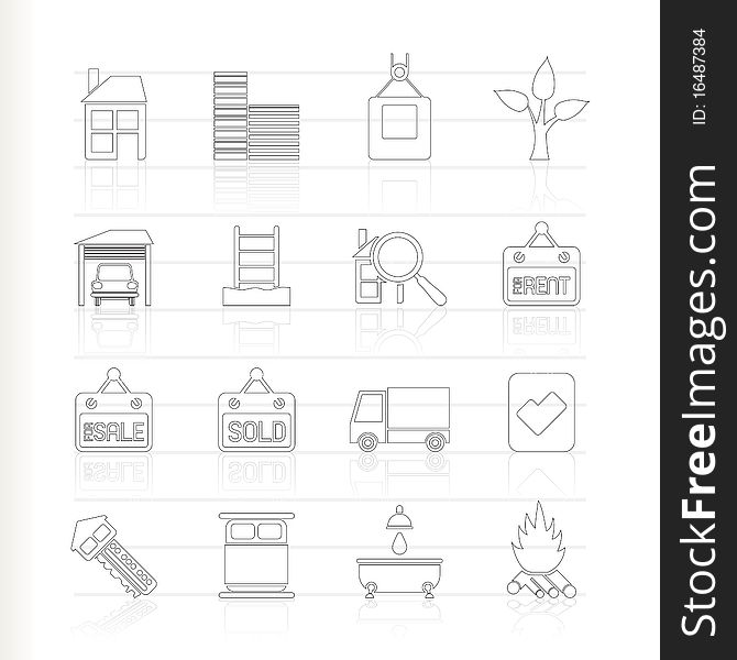 Real Estate and building icons - Vector Icon Set. Real Estate and building icons - Vector Icon Set