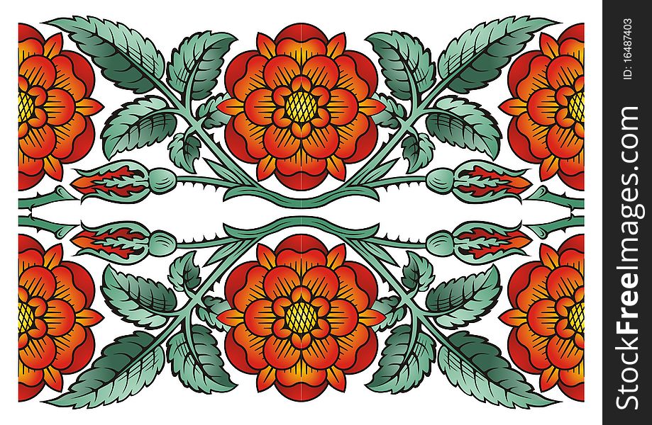 Flower decoration design element