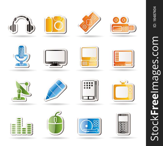 Media equipment icons - icon set