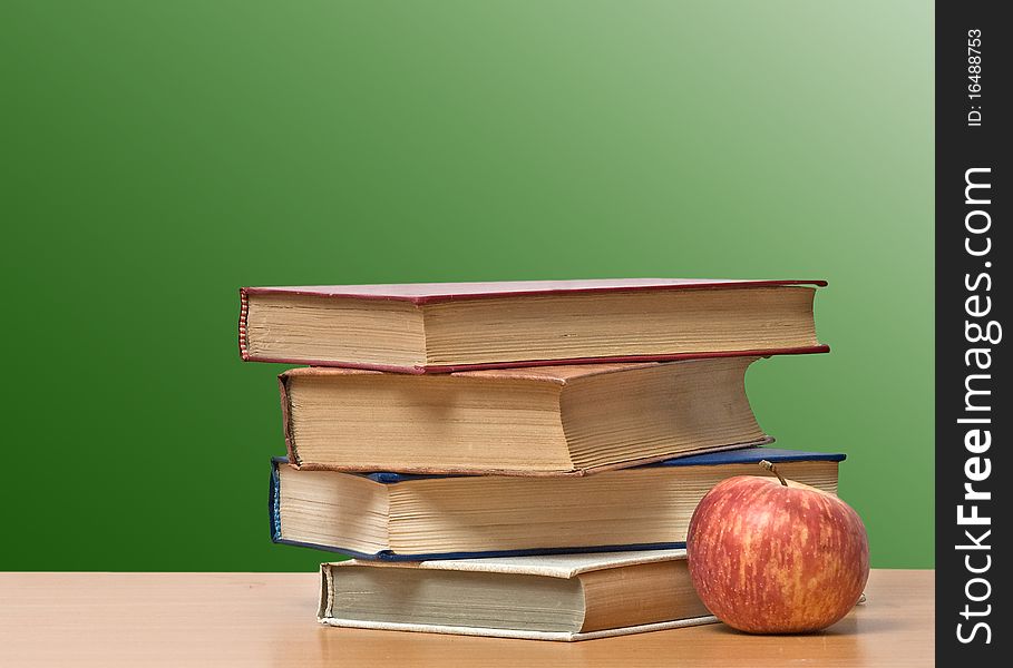 Red Apple And Books
