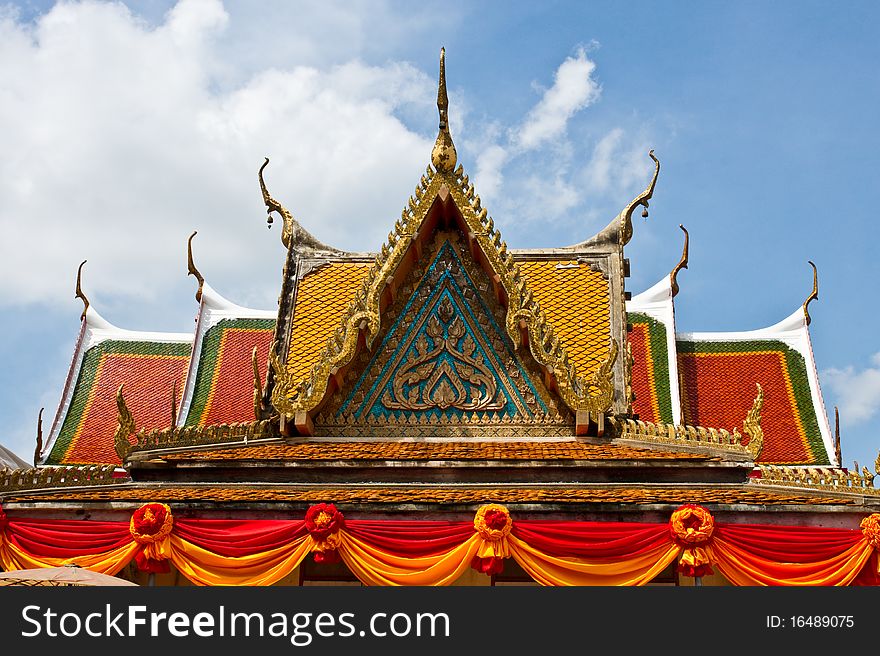 Roof of the temple in Thailand