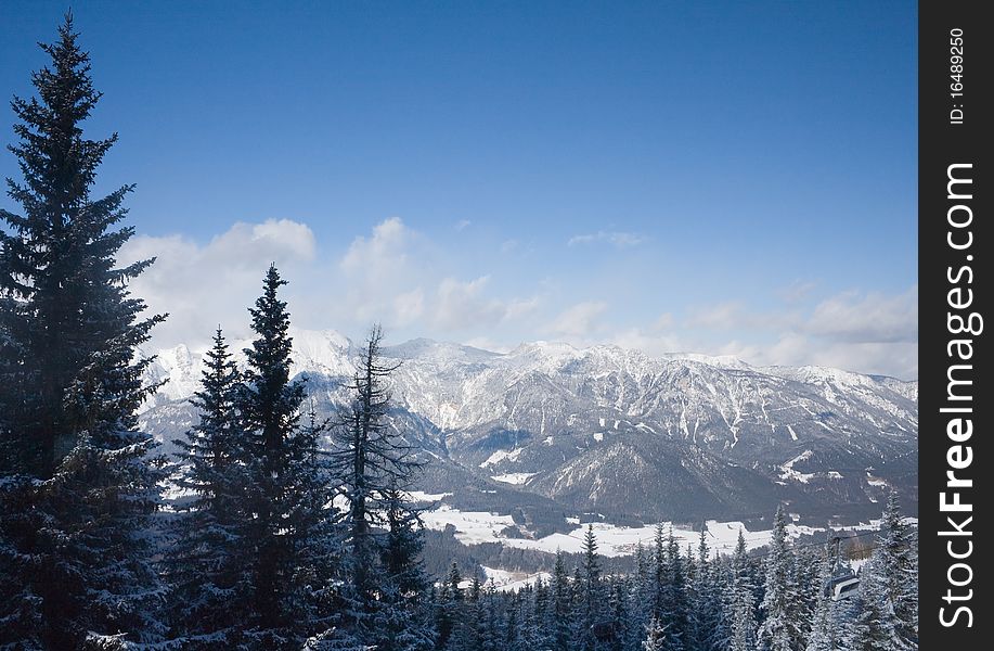 Mountains Under Snow.  Schladming . Austria