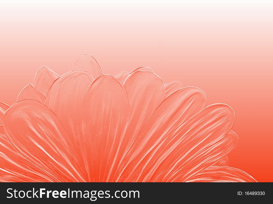 Tender red flower closeup, petal texture