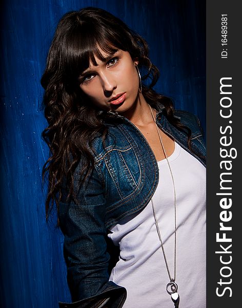 Beautiful young woman portrait in studio