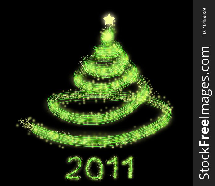 Green sparkling christmas tree background. Green sparkling christmas tree background