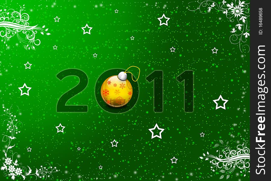 Green Christmas, New Year background
