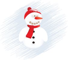Isolated  Snowman Stock Photography