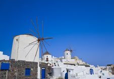 Windmill At Santorini Island Royalty Free Stock Photography