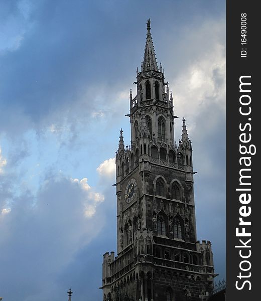 The main clock tower in Munich, Germany.