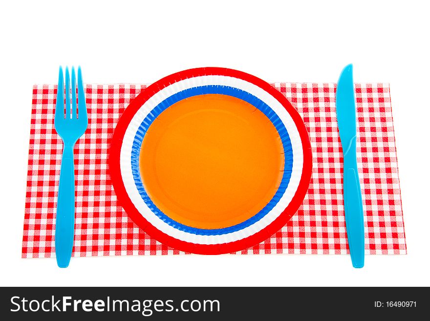 Typical Dutch place setting isolated white background