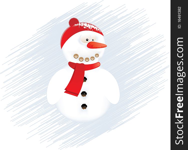 Isolated  snowman for your greeting