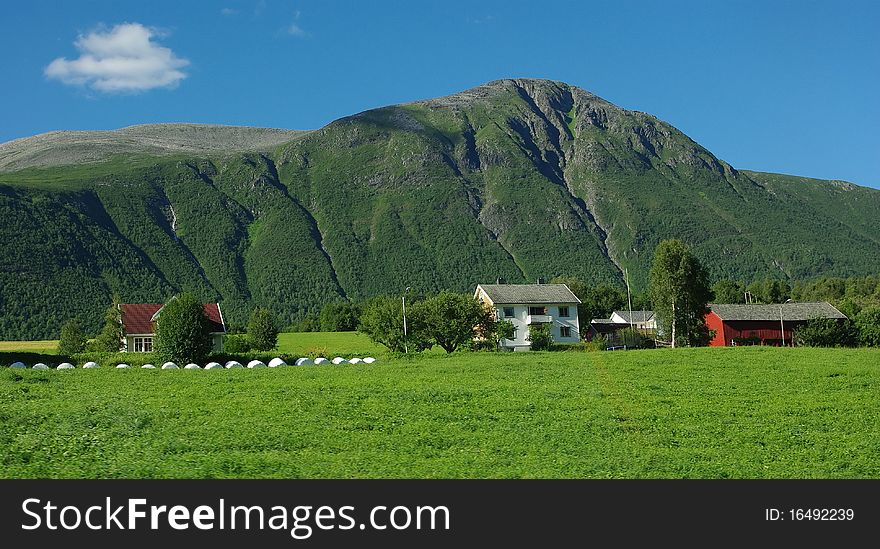 Beautiful Norway rural mountain landscape