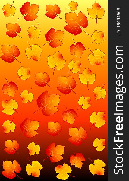 Background with autumnal leaves for a design. Background with autumnal leaves for a design