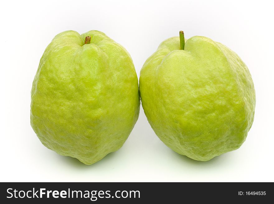 Guavas fruit Isolated on White.