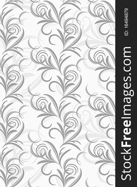 Seamless plant pattern in gray. Seamless plant pattern in gray