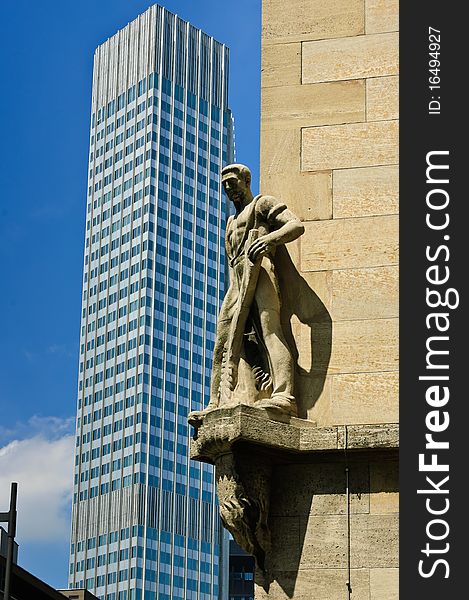 CBD skyscraper on a sunny summer day Frankfurt Germany