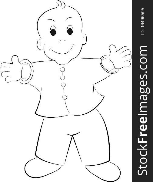 Illustration of baby boy sketch