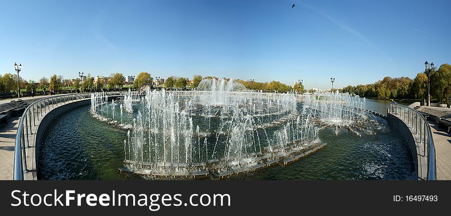 Tsaritsino museum and reserve in Moscow. Fountain