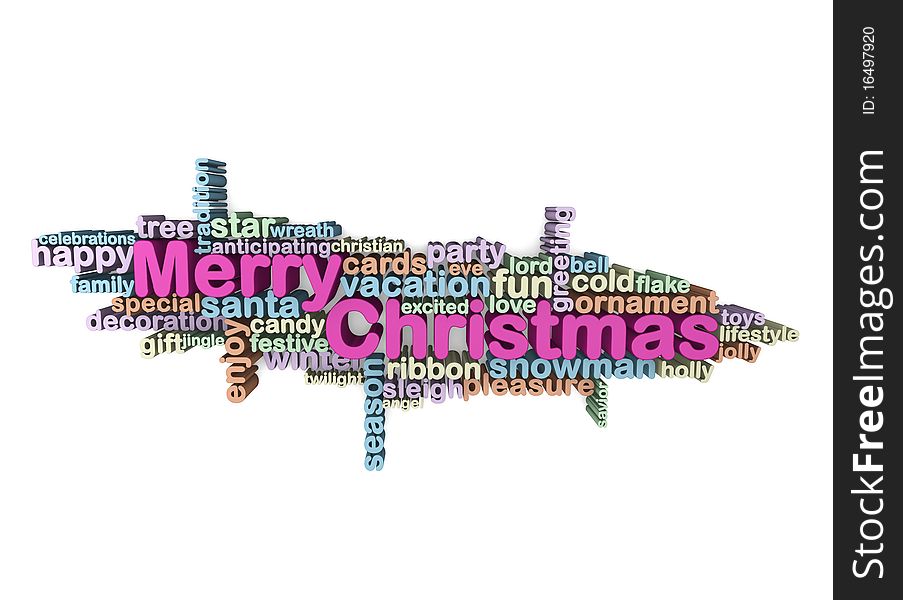Use texts as a design element to form a christmas greeting. Use texts as a design element to form a christmas greeting