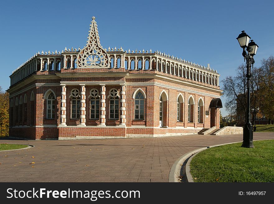 Tsaritsino museum and reserve in Moscow. Reconstruction of the 18 th century