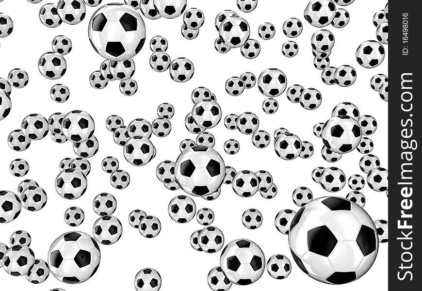 Illustration of a football balls on a white background