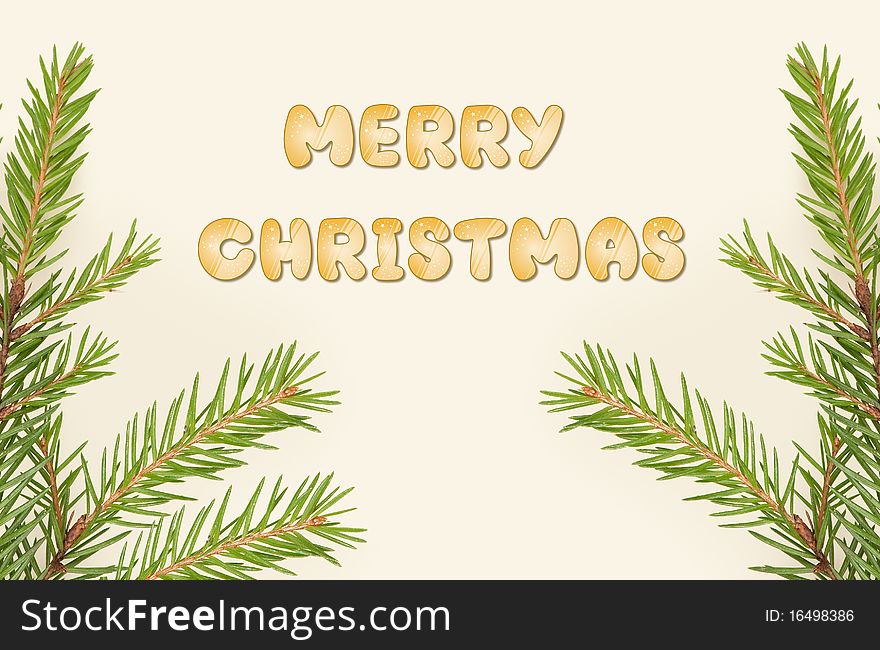 Merry Christmas card with text