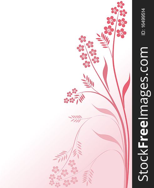 Illustration with abstract pink flower decoration. Illustration with abstract pink flower decoration