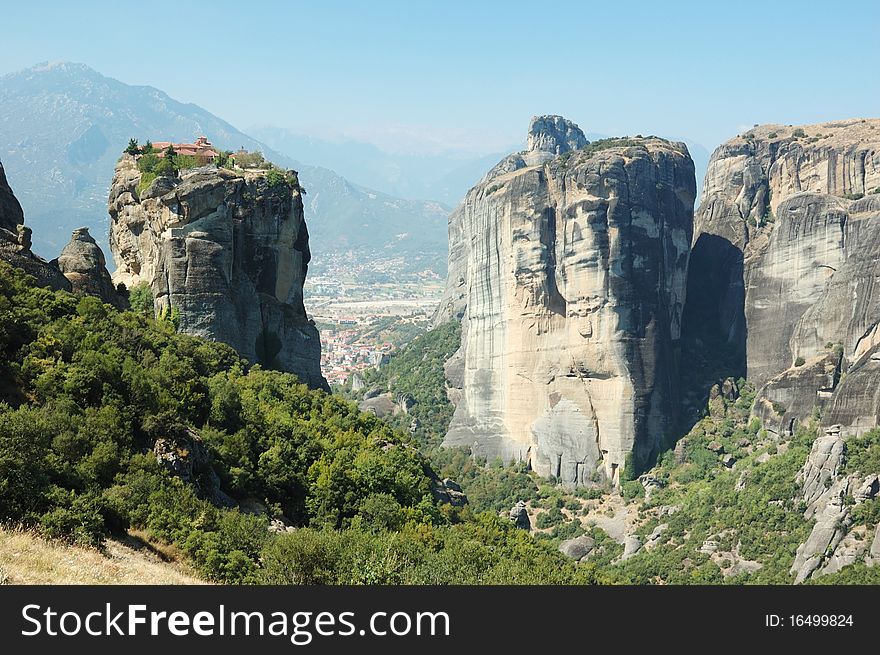 Holy Trinity (Agia Triada)rock monastery,Meteora,Greece The Meteora (Greek suspended in the air ) is one of the largest and most important complexes of Eastern Orthodox monasteries in Greece, second only to Mount Athos.The monastery of Holy Trinity was a filming location in the 1981 James Bond movie For Your Eyes Only. Holy Trinity (Agia Triada)rock monastery,Meteora,Greece The Meteora (Greek suspended in the air ) is one of the largest and most important complexes of Eastern Orthodox monasteries in Greece, second only to Mount Athos.The monastery of Holy Trinity was a filming location in the 1981 James Bond movie For Your Eyes Only